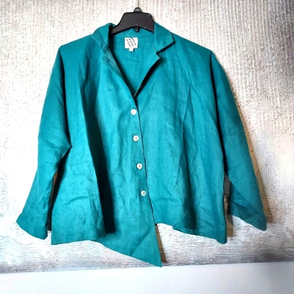 M Square By Neetu Malik 100% linen Lagenlook Top One size fits most - Picture 1 of 5